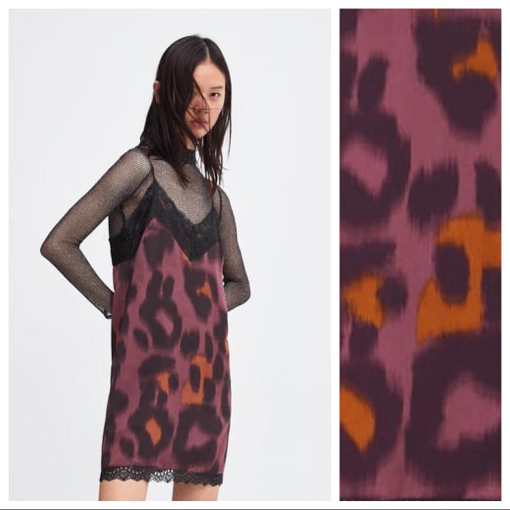 NWT. Zara Animal Print Mini Dress. Size S.
